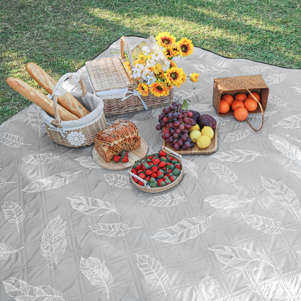 DEWUR Picknickdecke 200cm wasserdicht sandfrei XXL Campingdecke Gruen