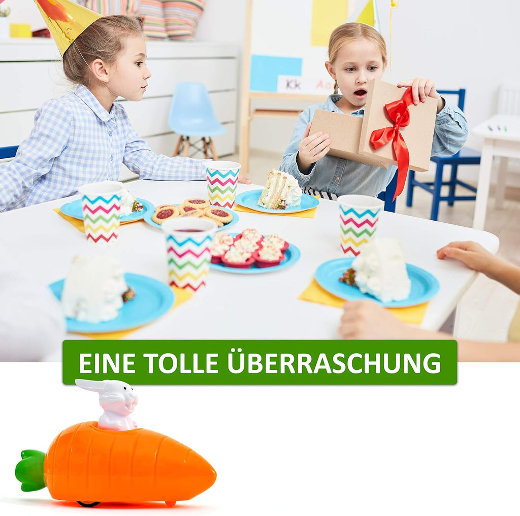 4er Set Aufziehbare Osterhasen mit Karotte Spielzeug Wind-up