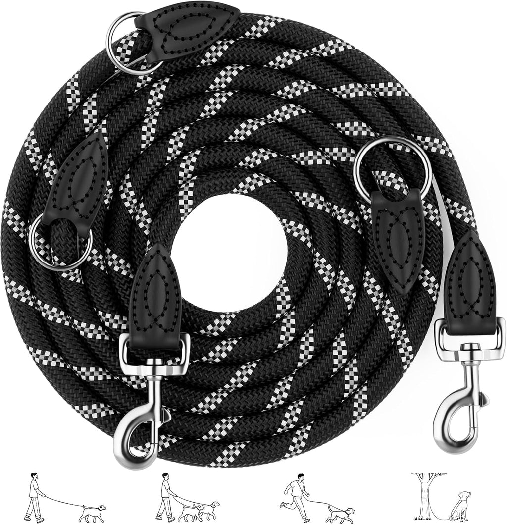 Aystkniet verstellbare Hundeleine 12 mm Nylon reflektierend 2m-3m