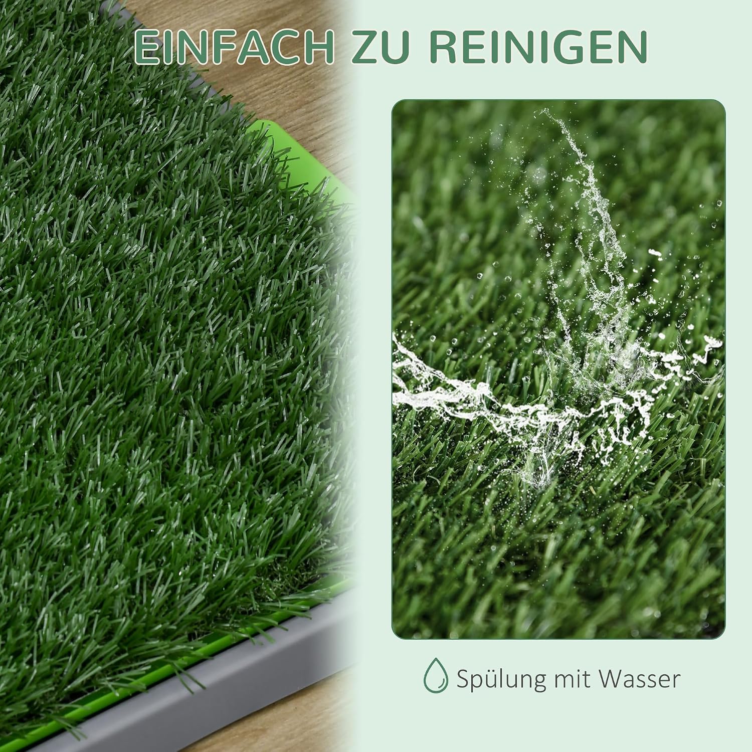 PawHut Hundetoilette mit Kunstrasen 67x41 cm Welpentoilette für Hunde