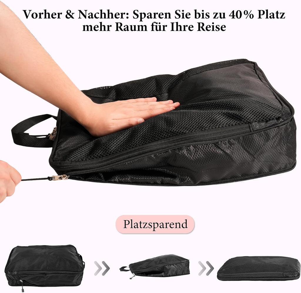 Koffer Organizer Set 8-teilig Kompressions Packing Cubes Reisegepaeck