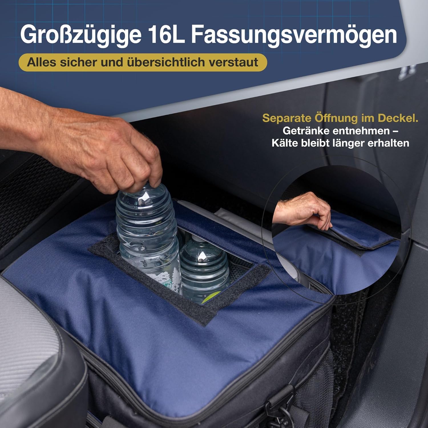 cartrend Kuehltasche mit 12V KFZ-Anschluss 1,5 m Schultergurt Taschen