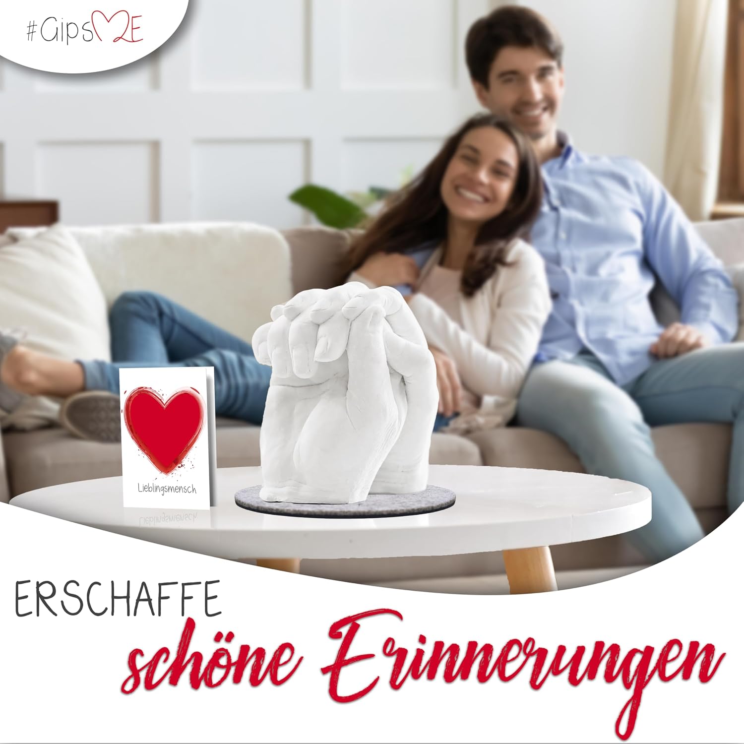 Gipsme Handabdruck Set fuer Paare Geschenk Valentinstag Hochzeitstag