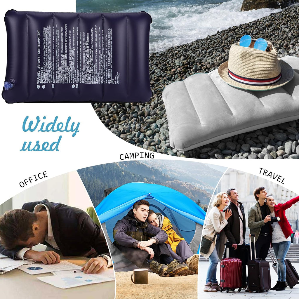 JSMTKJ Aufblasbares Reisekissen 4er Set Velours Camping Auto Kopfkissen