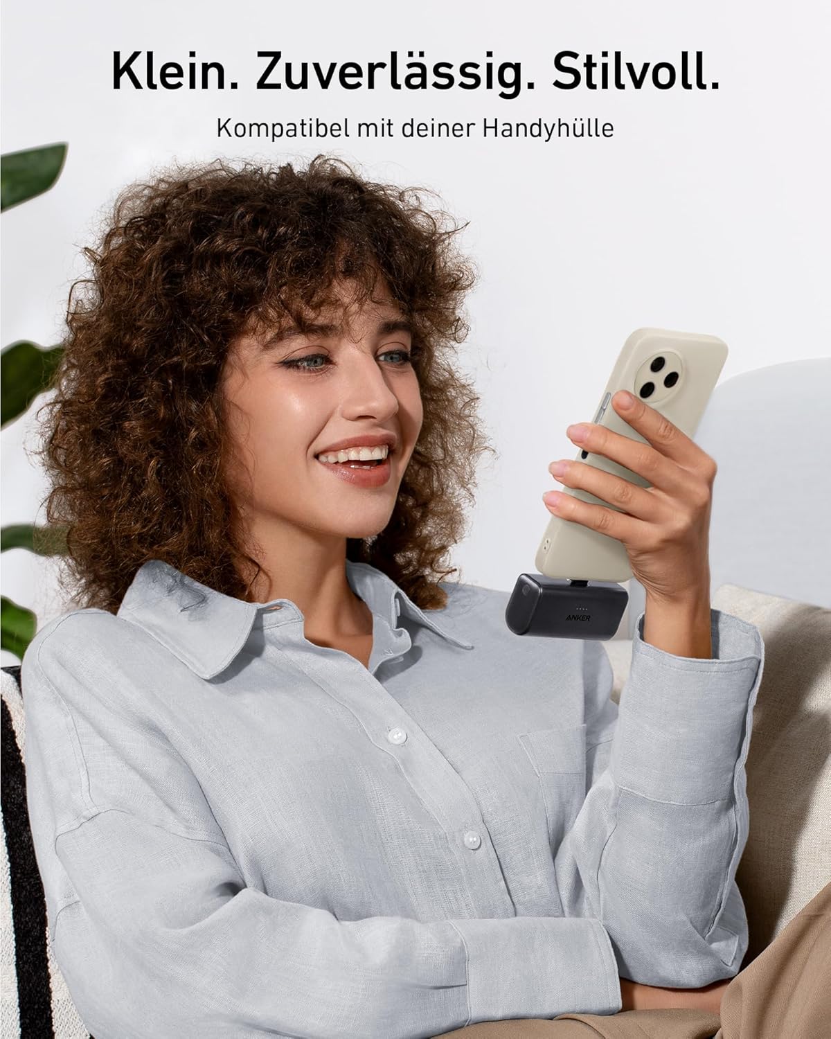 Anker Nano Powerbank 5000 mAh 22,5 W mit klappbarem USB-C Stecker kompatibel mit