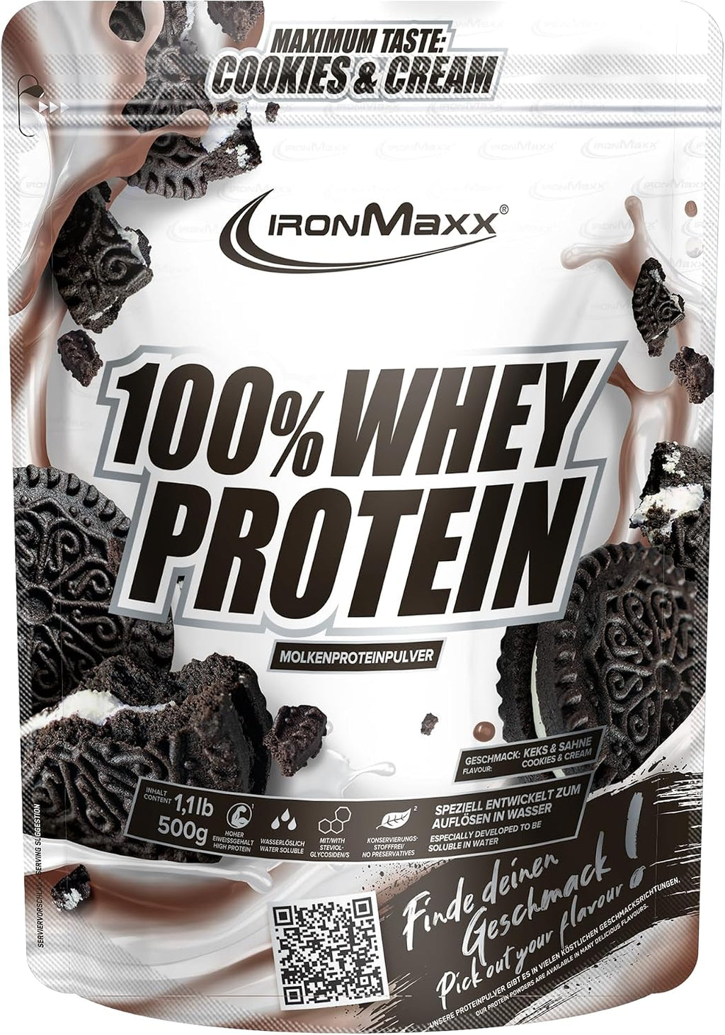 Ironmaxx 100% Whey Protein Pulver Schokolade, verschiedene Sorten
