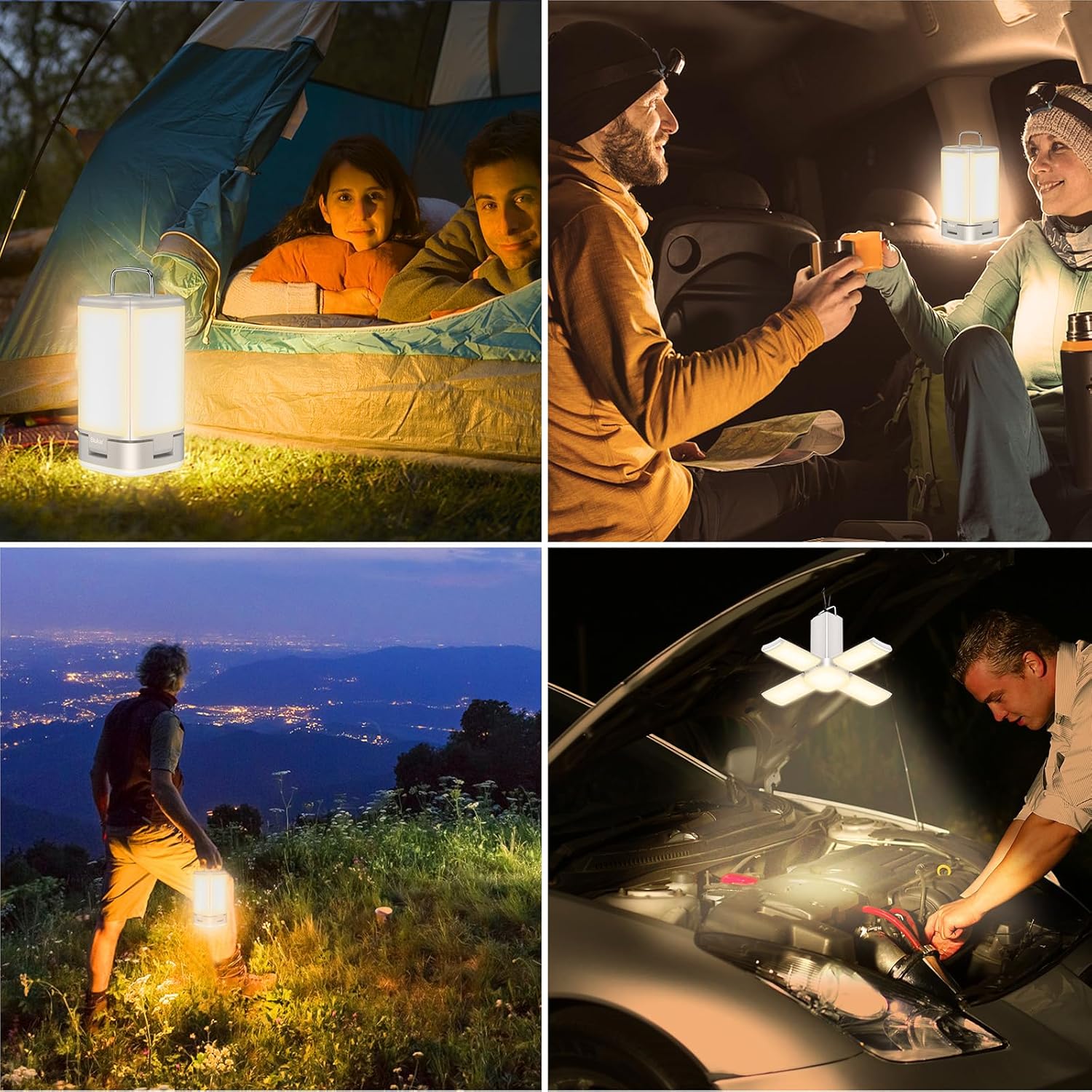 Blukar LED Campinglampe 116 LEDs USB‑C wiederaufladbar 7 Lichtmodi Zeltlampe
