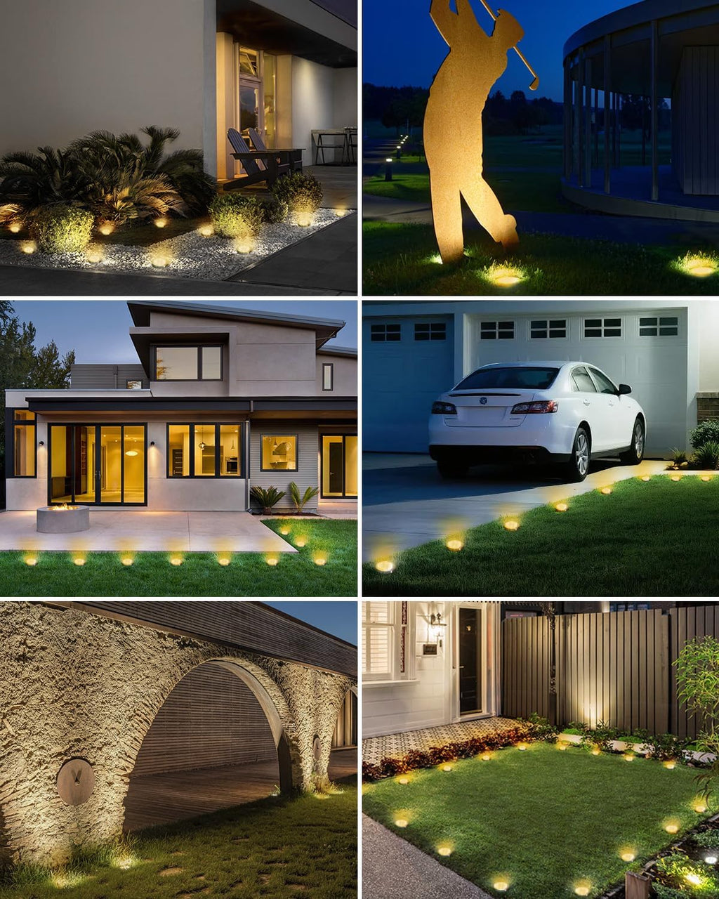 btfarm 10er Solar Bodenleuchten aussen 8 LED wasserdicht warmweiss Garten Weg