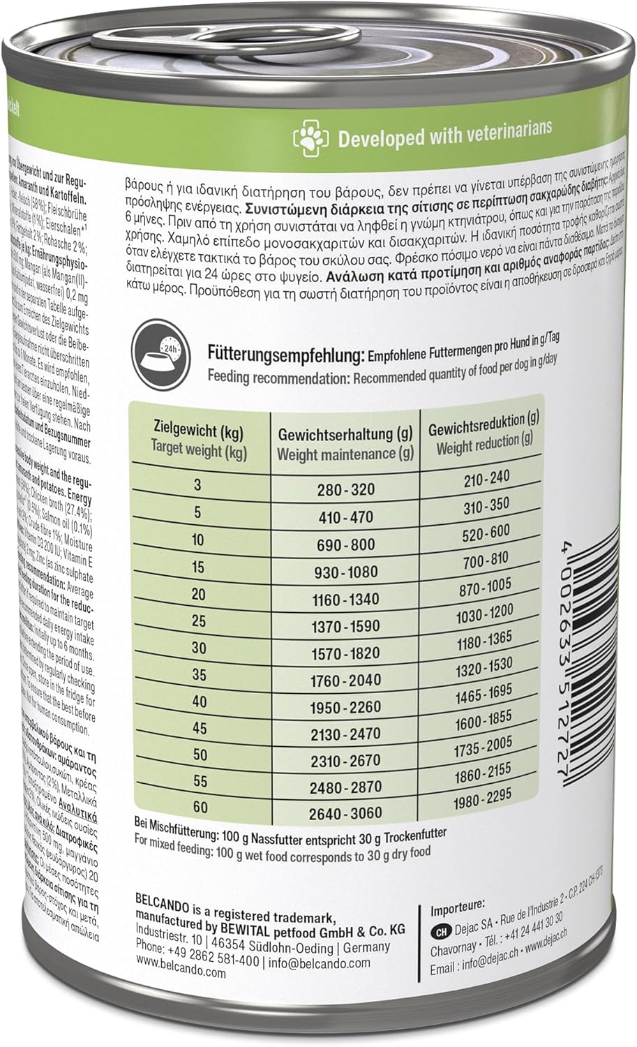 Belcando Vetline Weight Control Nassfutter 6× kalorienreduziert