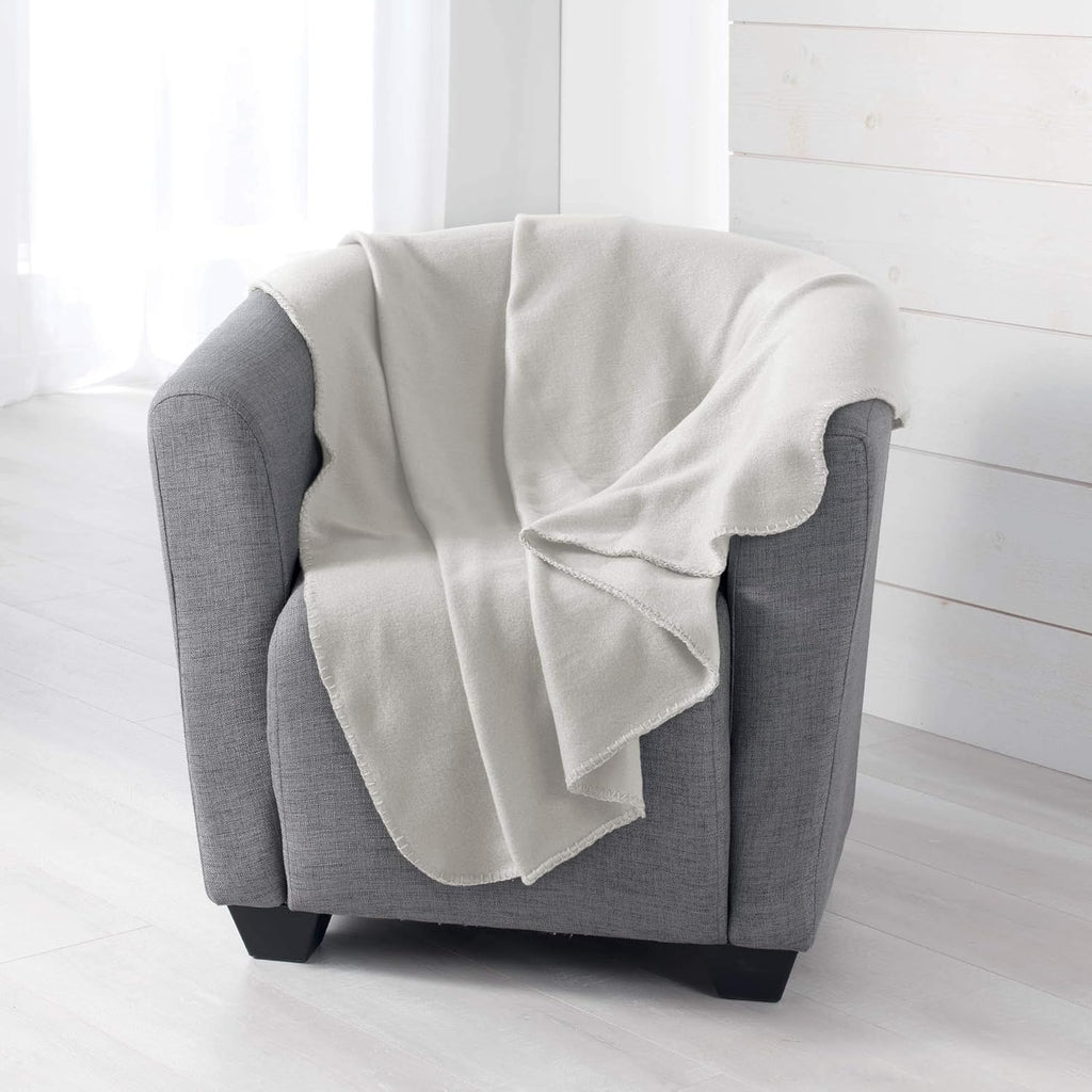 Milou Plaid 125 x 150 cm Polyester Taupe - Kuscheldecke 150cm