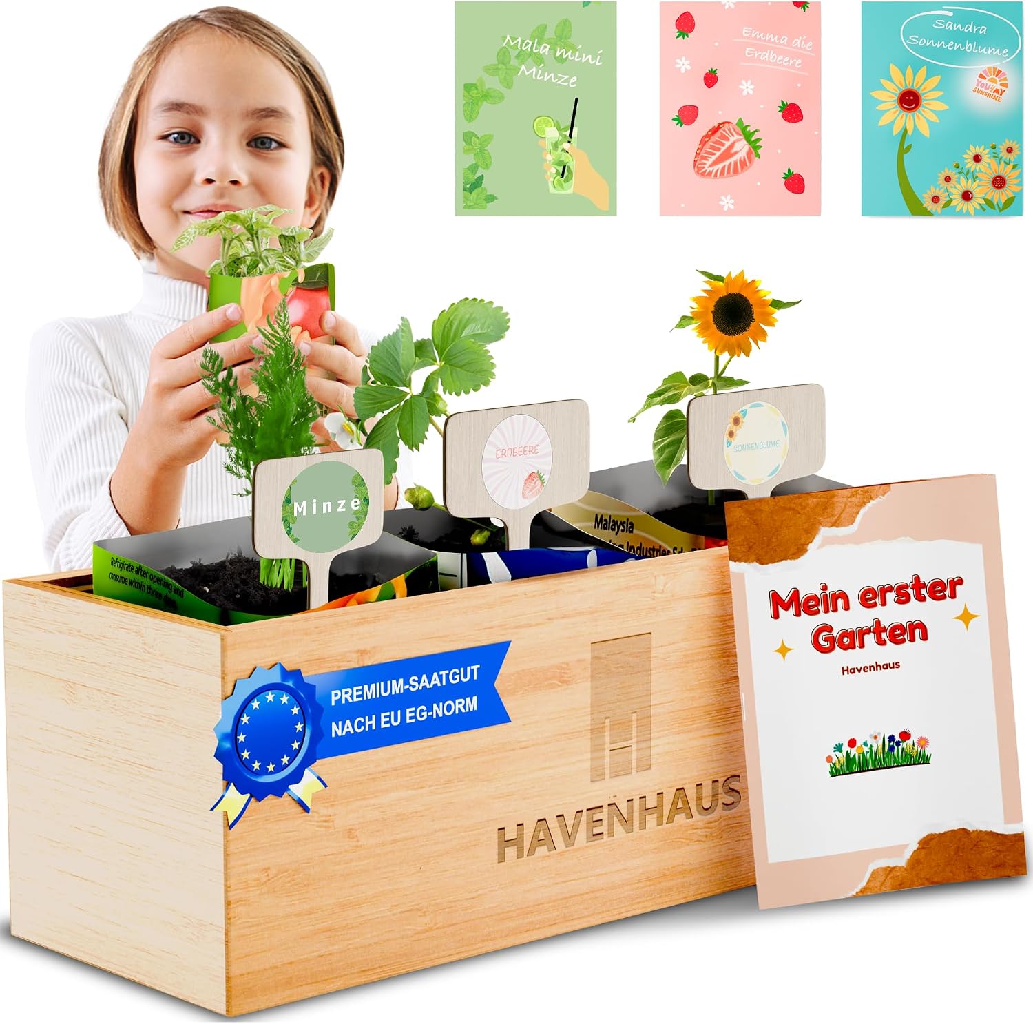 Mein Erster Garten Anzuchtset fuer Kinder Saatgut Pflanzset