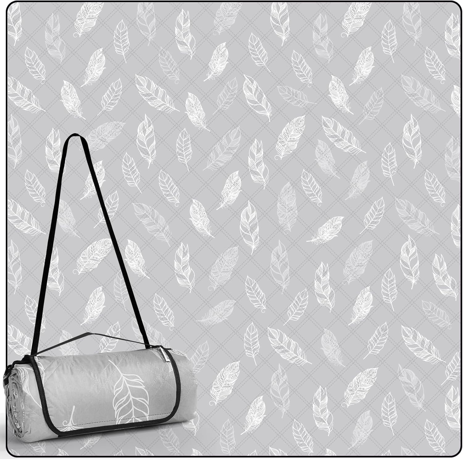 DEWUR Picknickdecke 200cm wasserdicht sandfrei XXL Campingdecke Gruen