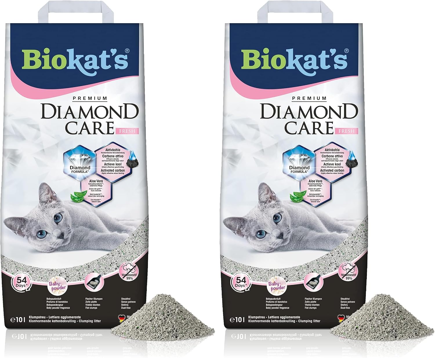 Biokats Diamond Care Katzenstreu 10L Bentonit verschiedene Sorten