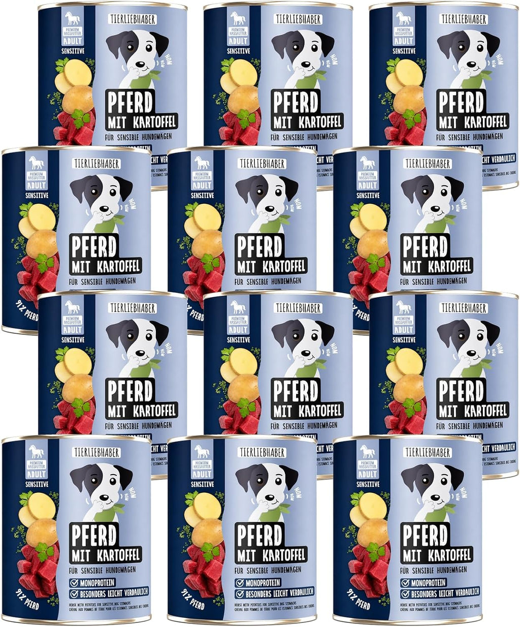 TIERLIEBHABER Hundefutter Nass Pferd mit Kartoffeln 94% Fleischanteil