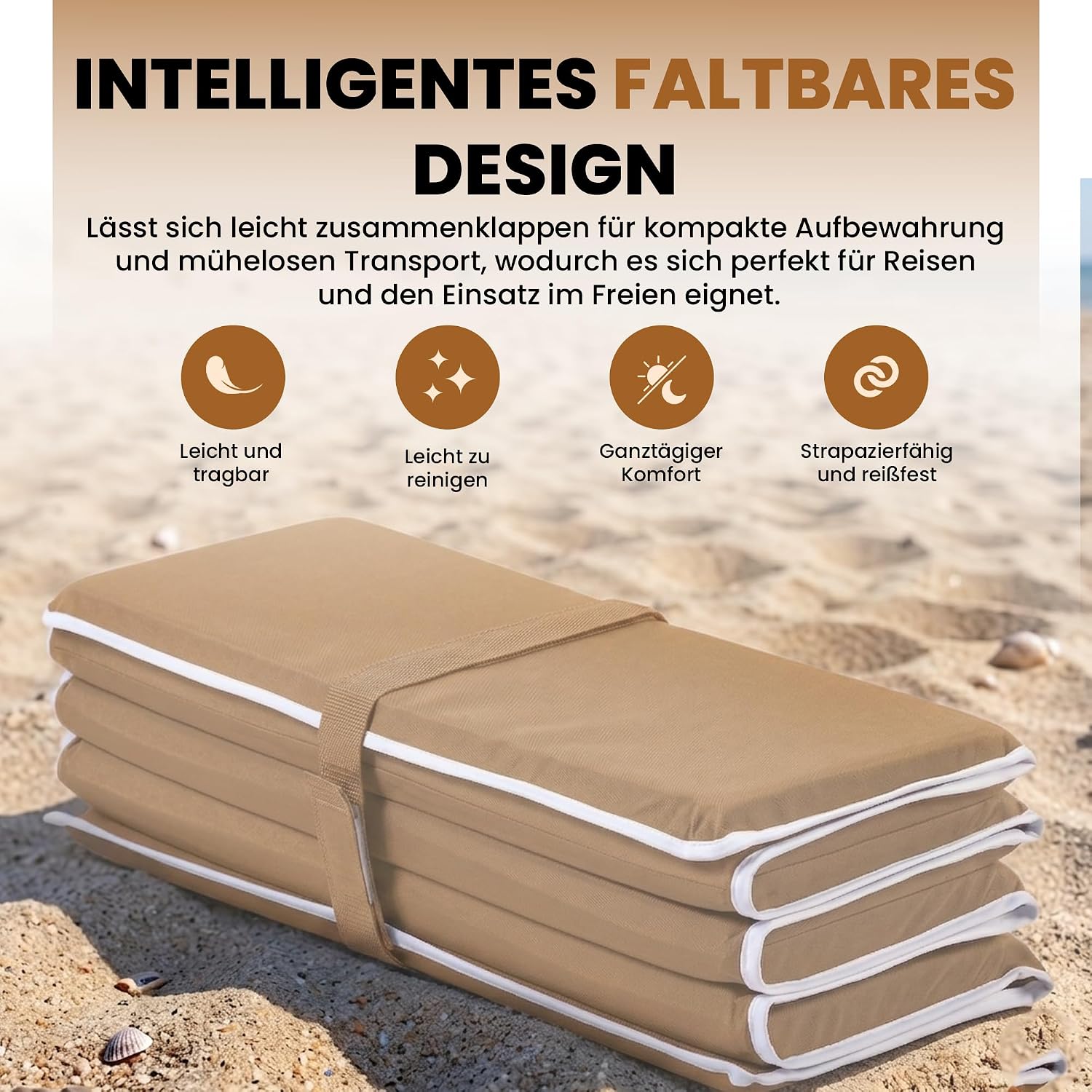StarK Strandmatte 4in1 faltbar 190x60 cm Wasserhaengematte Pool Gartenliege SkyBl