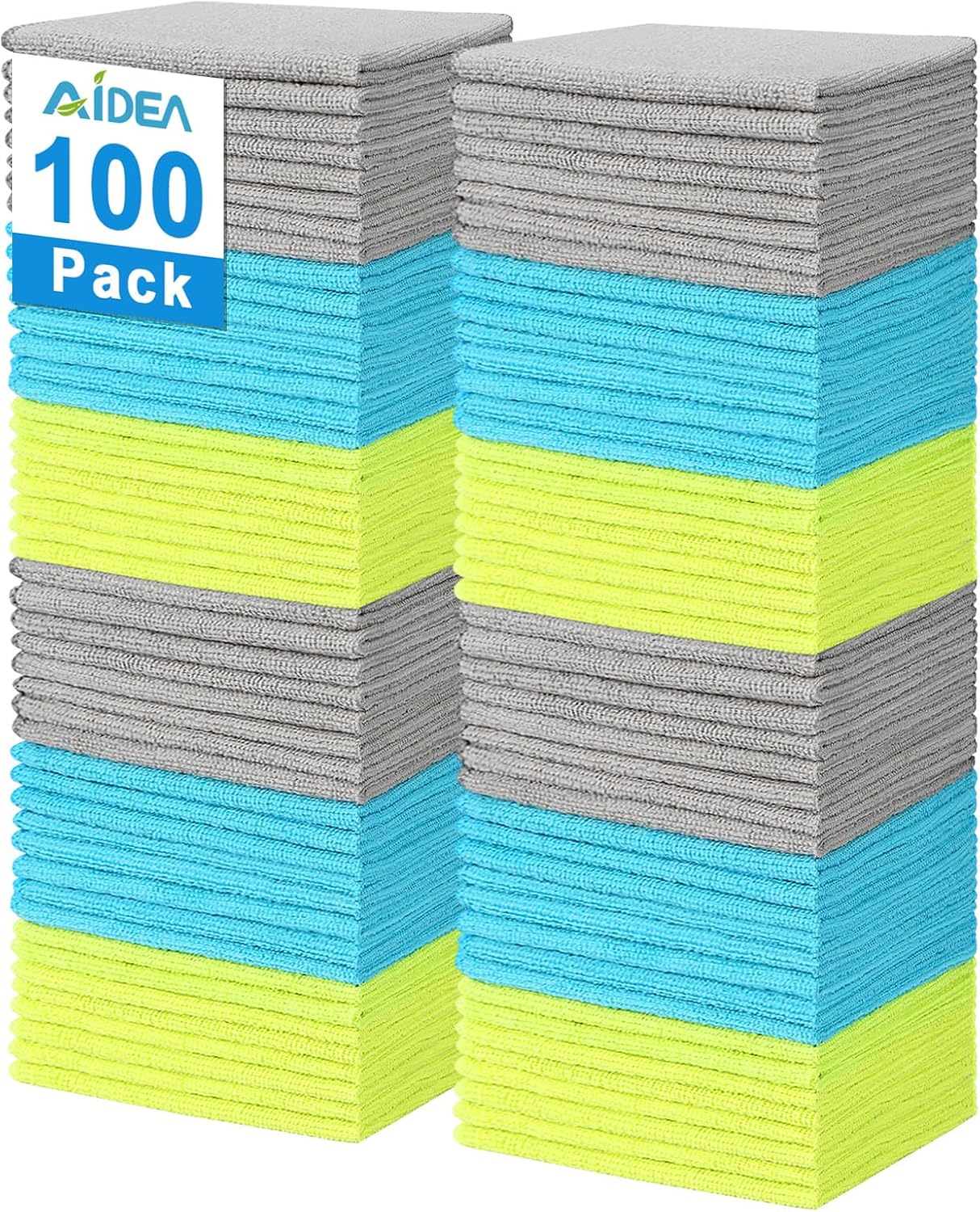AIDEA Mikrofasertuecher 100 Stueck Reinigungstuecher Haushalt 30x30 cm