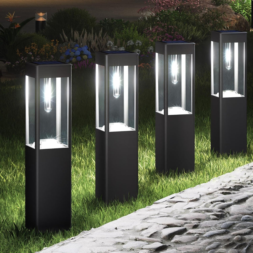 Joomer Solar-Wegeleuchten 4er Set LED warmweiss quadratisch wetterfest