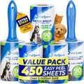 PetLovers Fusselrolle 450 Blatt extra klebrig fuer Tierhaare auf Kleidung und Moebeln