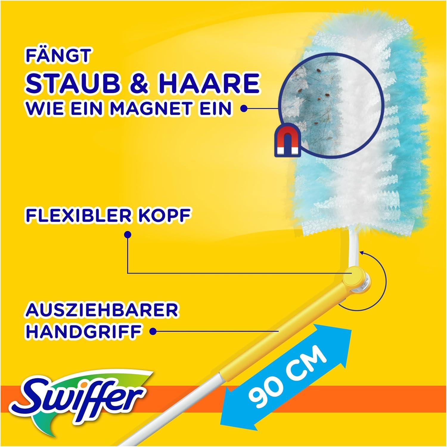 Swiffer Staubmagnet Starter Set Griff mit 13 Staubtuechern