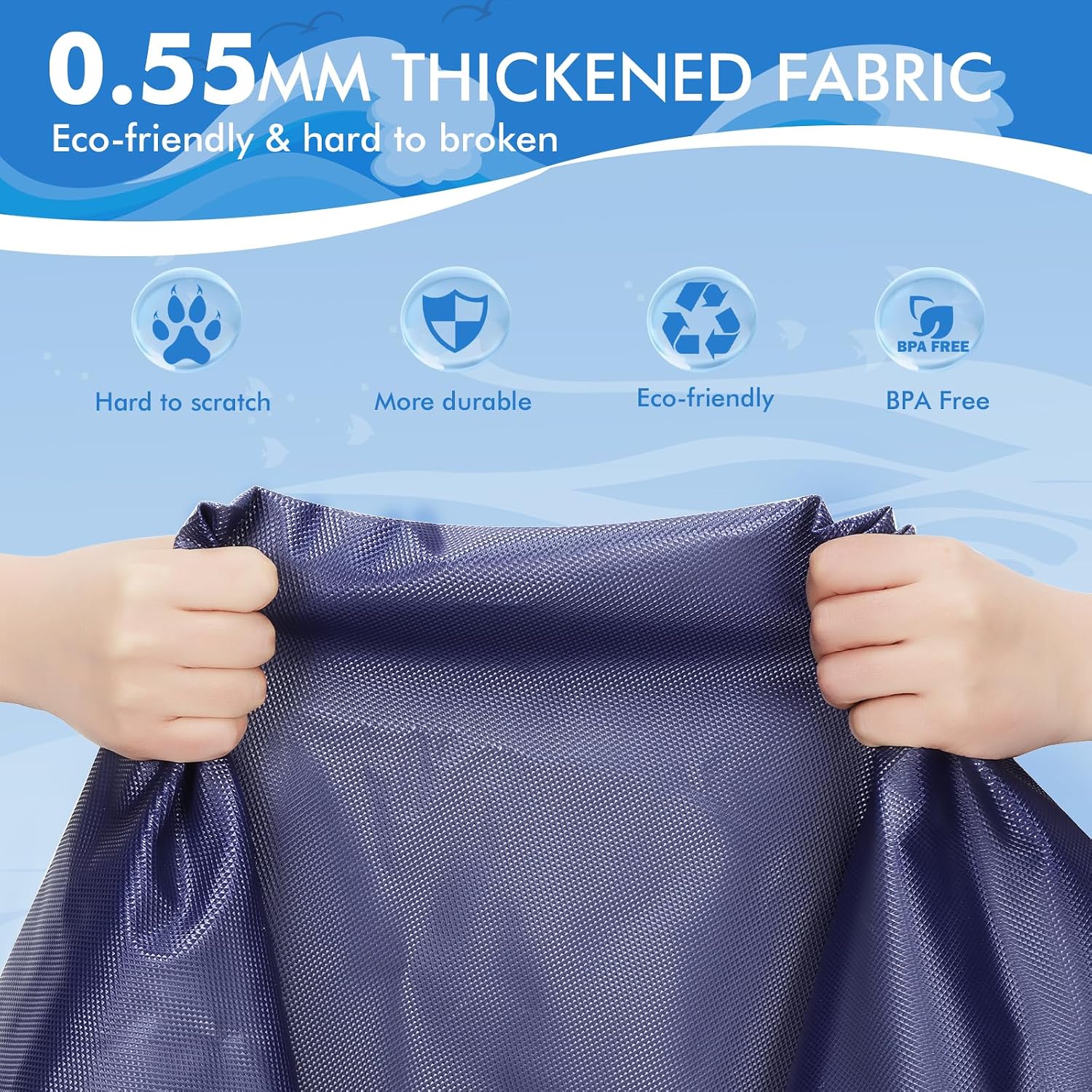 YAUNGEL Hundepool faltbar 150 cm rutschfest 0,55 mm robust fuer Garten 150cm-246c