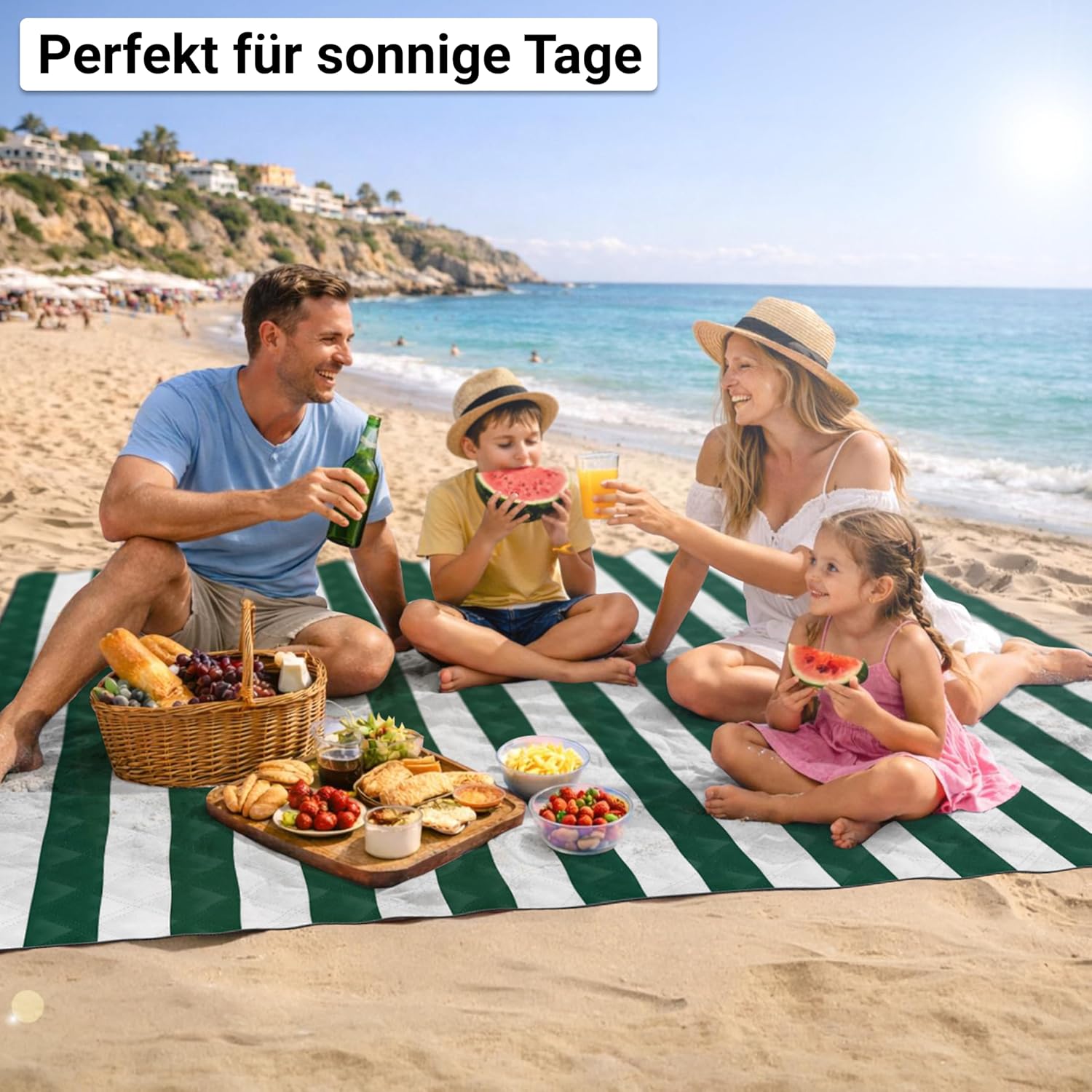 HOEL Picknickdecke 200x200 cm wasserabweisend isoliert gepolstert XXL