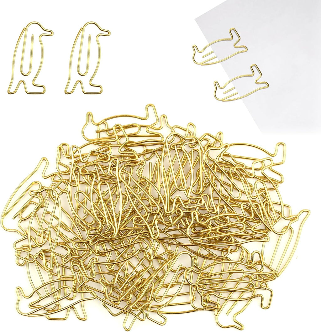 100er Herz Bueroklammern Gold Motiv - Buero Schule Aktenklammer Set
