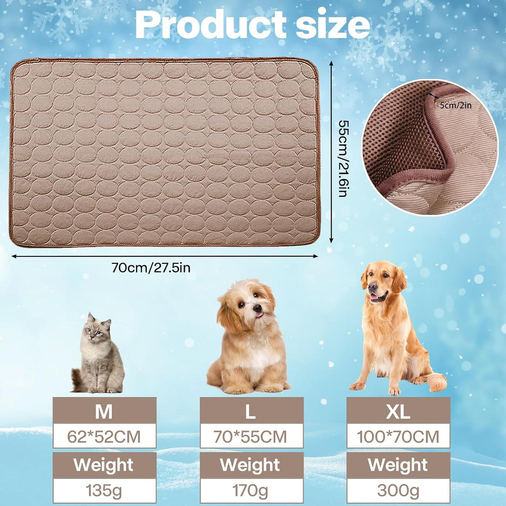 Kuehlmatte fuer Hunde und Katzen - Matte kuehlend fuer Innen, Aussen, Transport