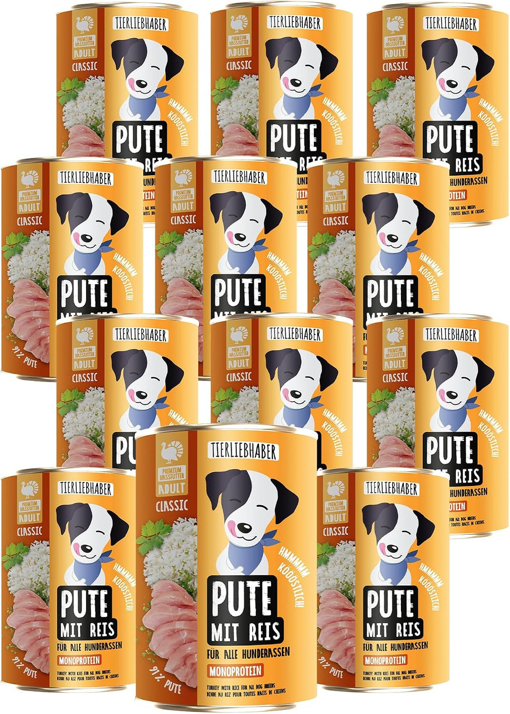 Tierliebhaber Hundefutter Nass Dose Pute mit Reis 91% Fleisch