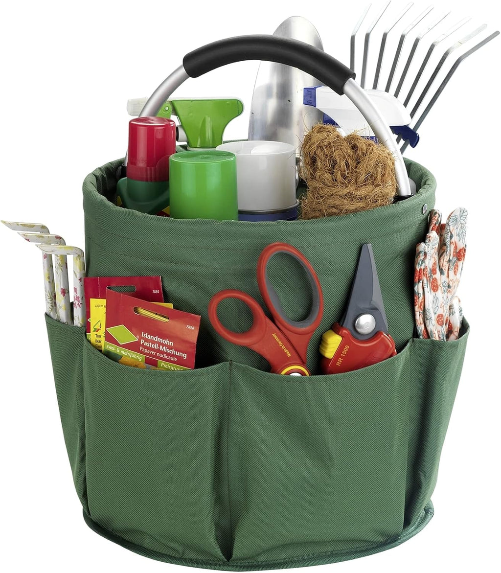 Maximex Reinigungs-Caddy faltbar Gruen mit 6 Taschen gepolsterter Griff