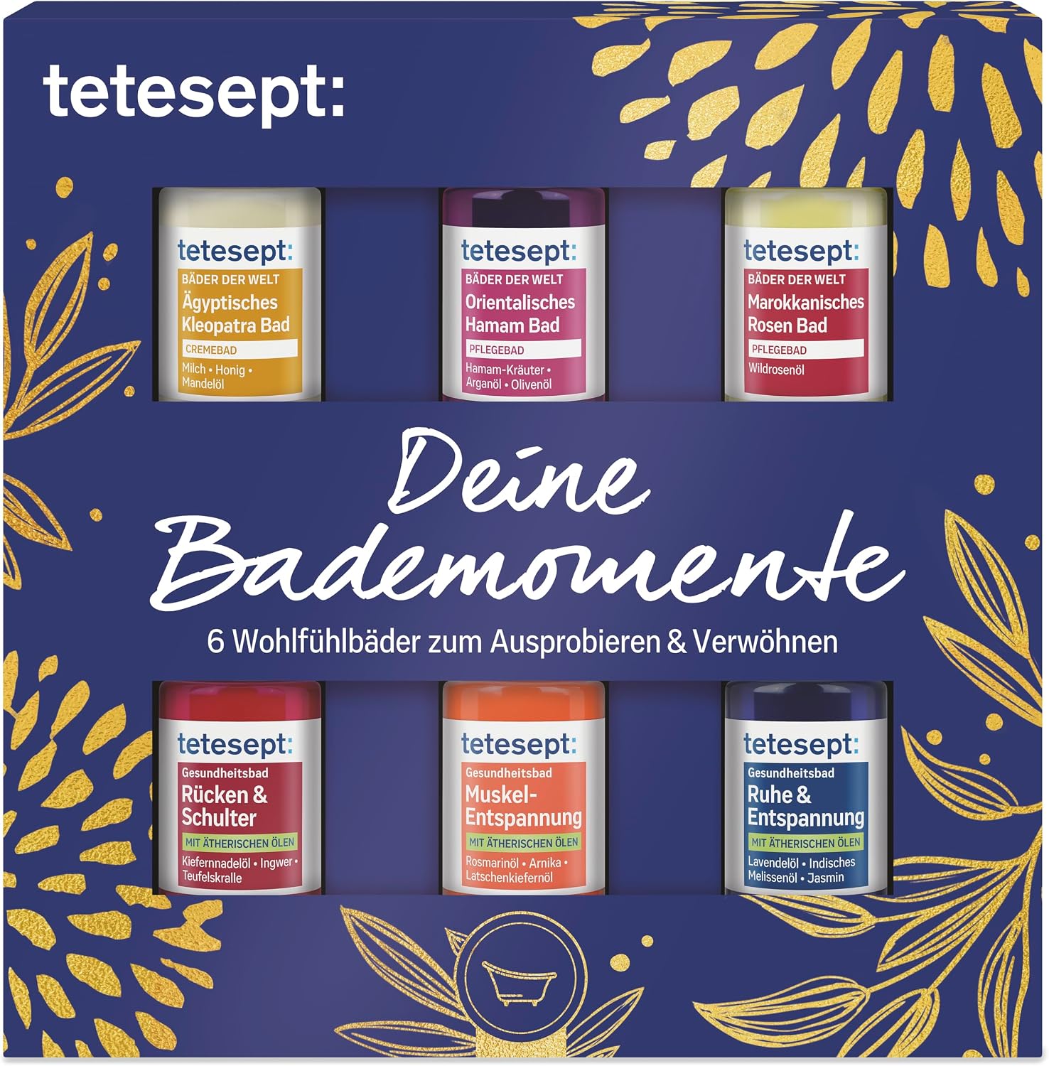 Tetesept Baeder Geschenkset 6 x Badezusatz Probierset Bademomente