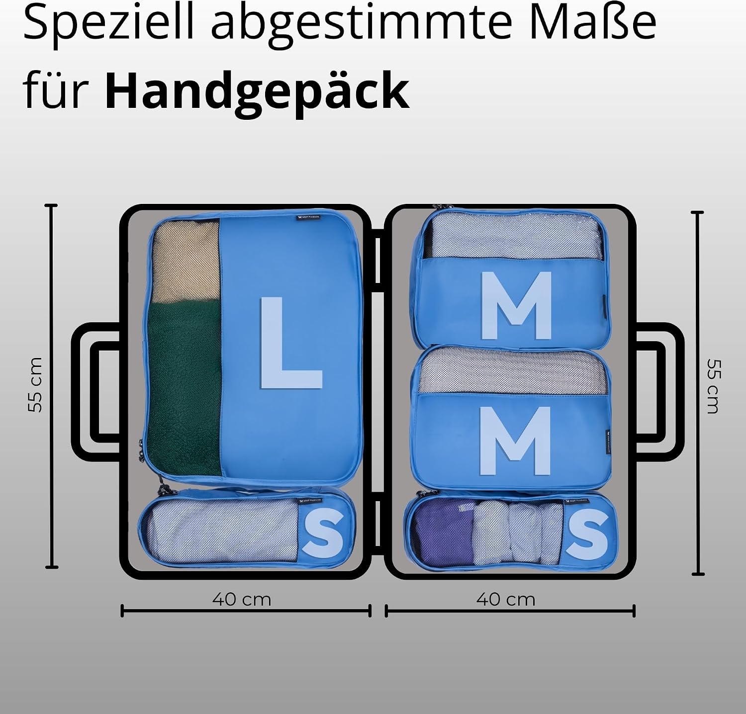 5er Koffer Organizer Set Packing Cubes Reisebeutel Beige