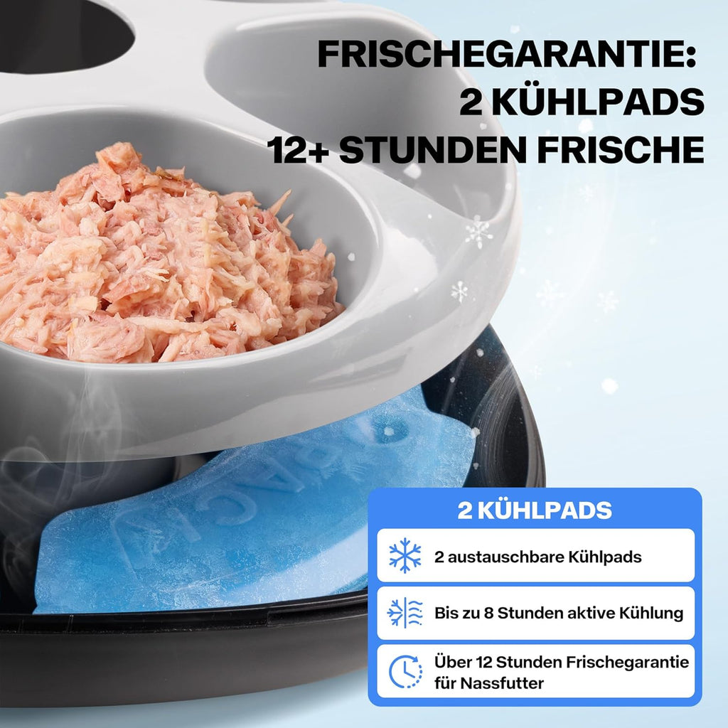 Pet Prime Futterautomat fuer Katzen und Hunde 6 Mahlzeiten 300ml Kuehlfunktion 90