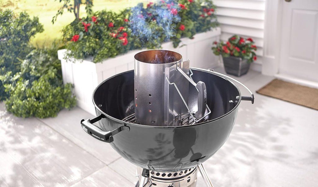 Weber Rapidfire Anzuendkamin gross 32 cm Hoehe fuer Holzkohlegrills Ø ab 47 cm