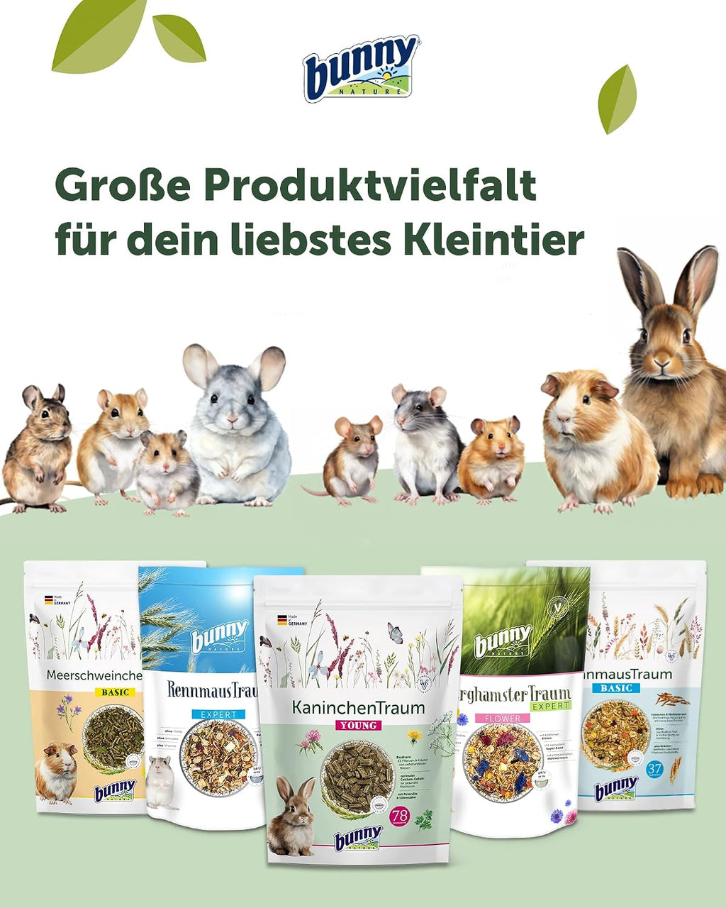 bunnyNature HamsterTraum Expert 500g Alleinfutter Hamsterfutter mit Mehlwürmern