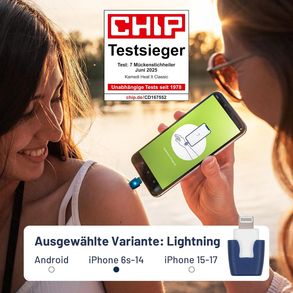 heat it Insektenstichheiler USB-C fuer Smartphone Juckreiz- und Schmerzbehandlung