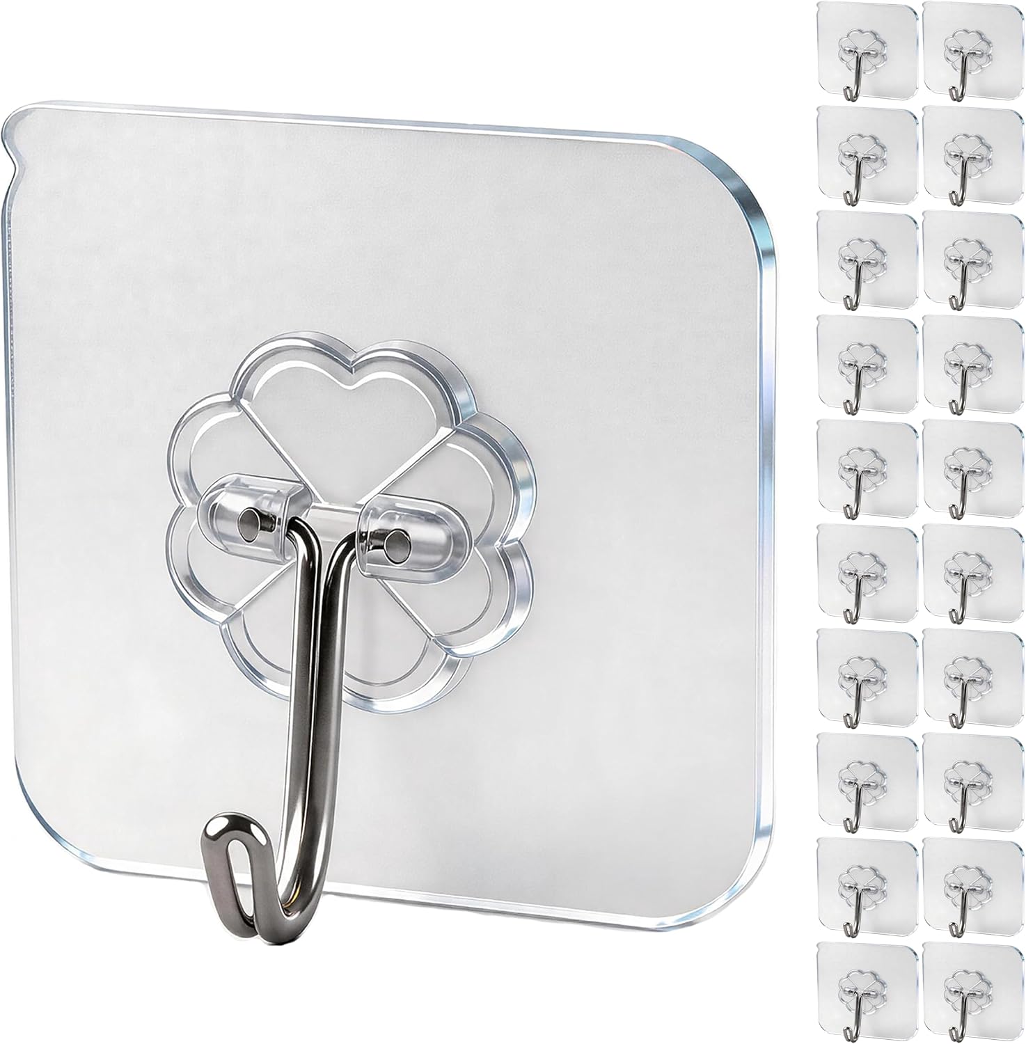 Selbstklebende Handtuchhaken 10er Set transparent Wasserdicht