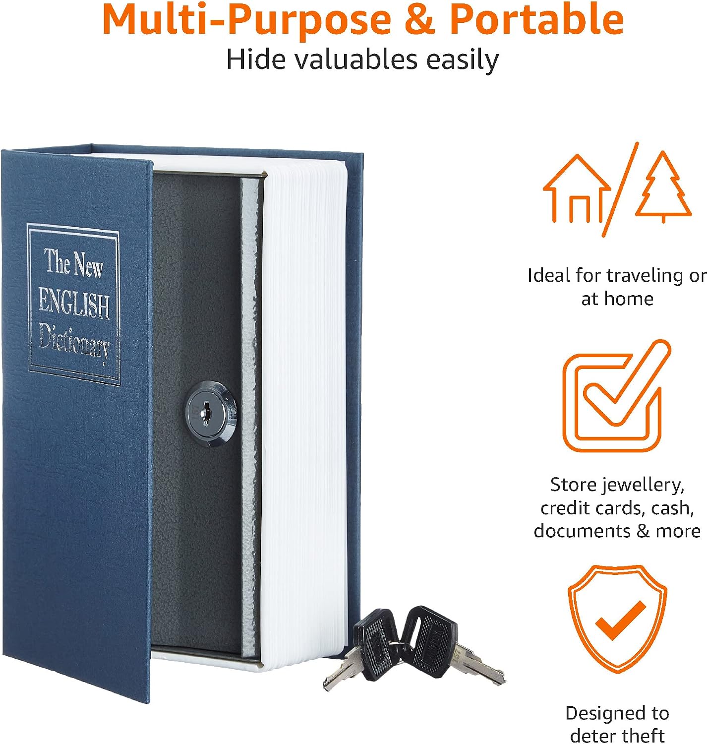 Buch-Safe gross mit Zahlenschloss schwarz