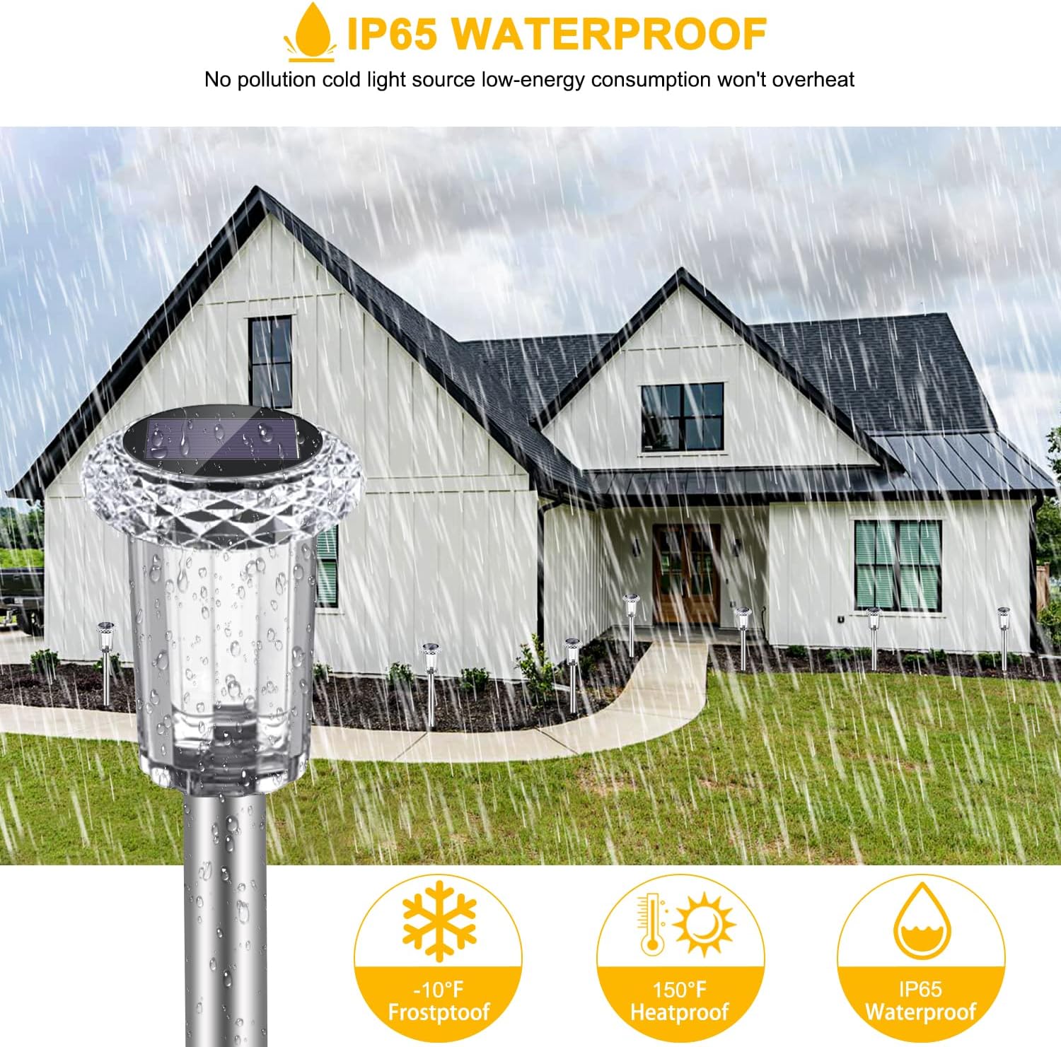 LED Solarleuchten Garten 6er Set warmweiss wasserdicht 4,5cm-7,9cm
