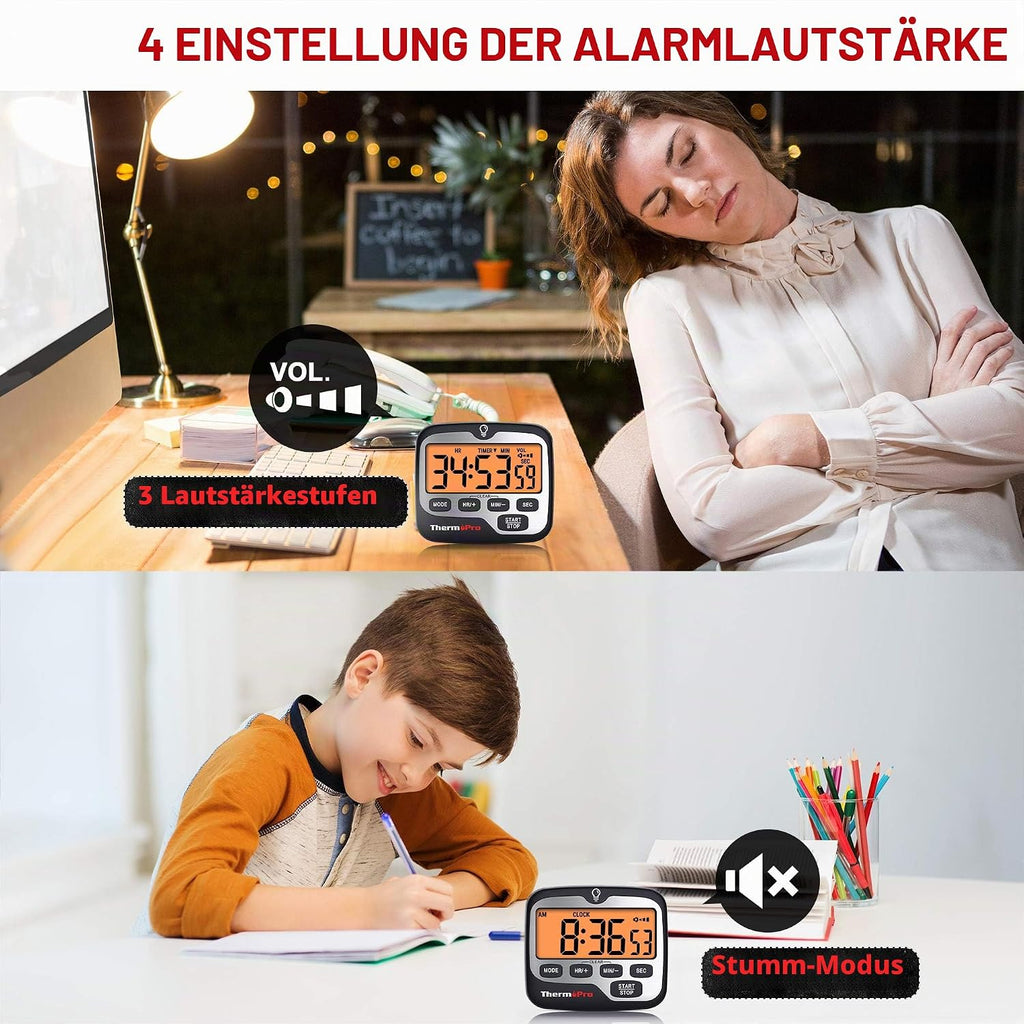 ThermoPro TM01 Digital Kuechentimer LCD Alarm Uhr Minuten Sekunden