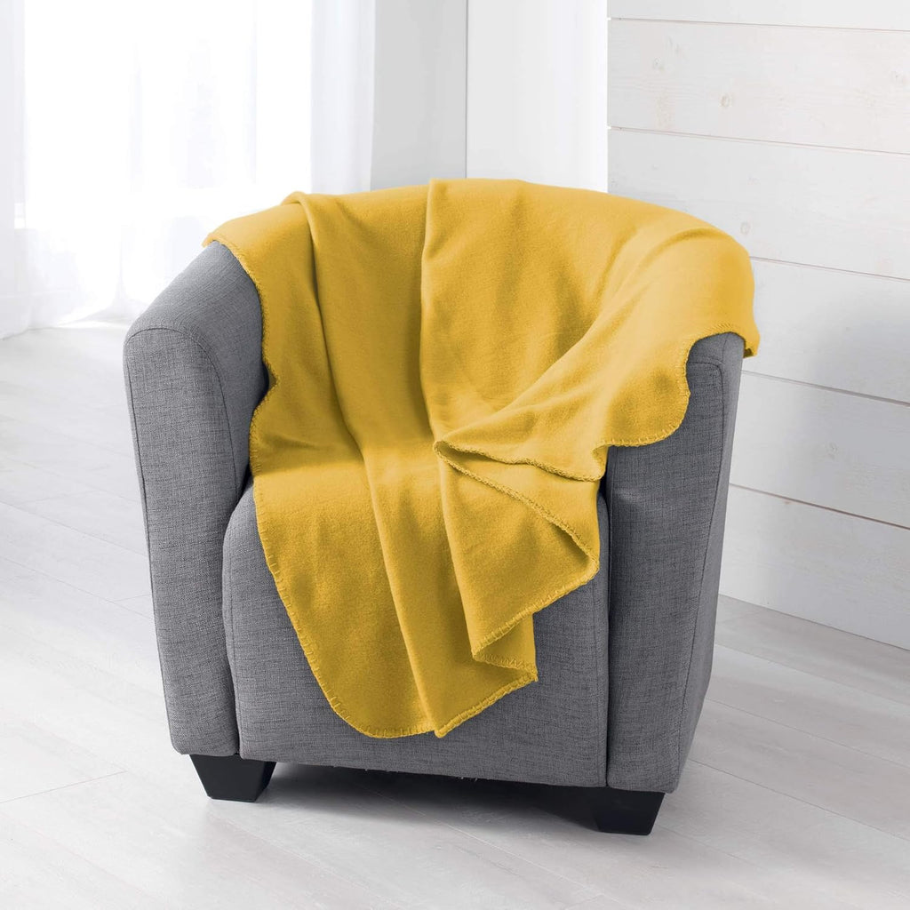 Milou Plaid 125 x 150 cm Polyester Taupe - Kuscheldecke 150cm