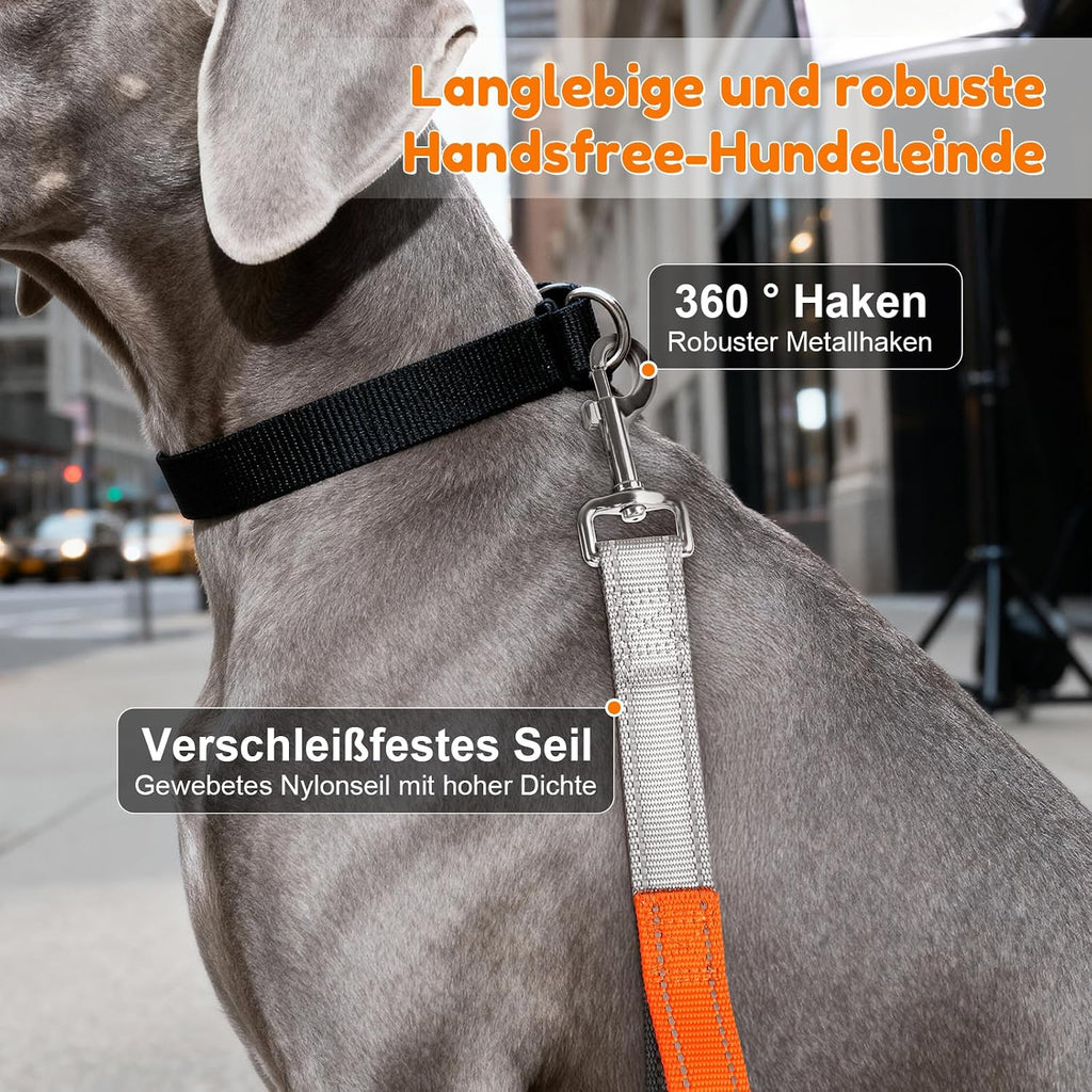 XBEN Joggingleine für Hunde 2,2m-2,35m mit Dualgriff Freihandleine