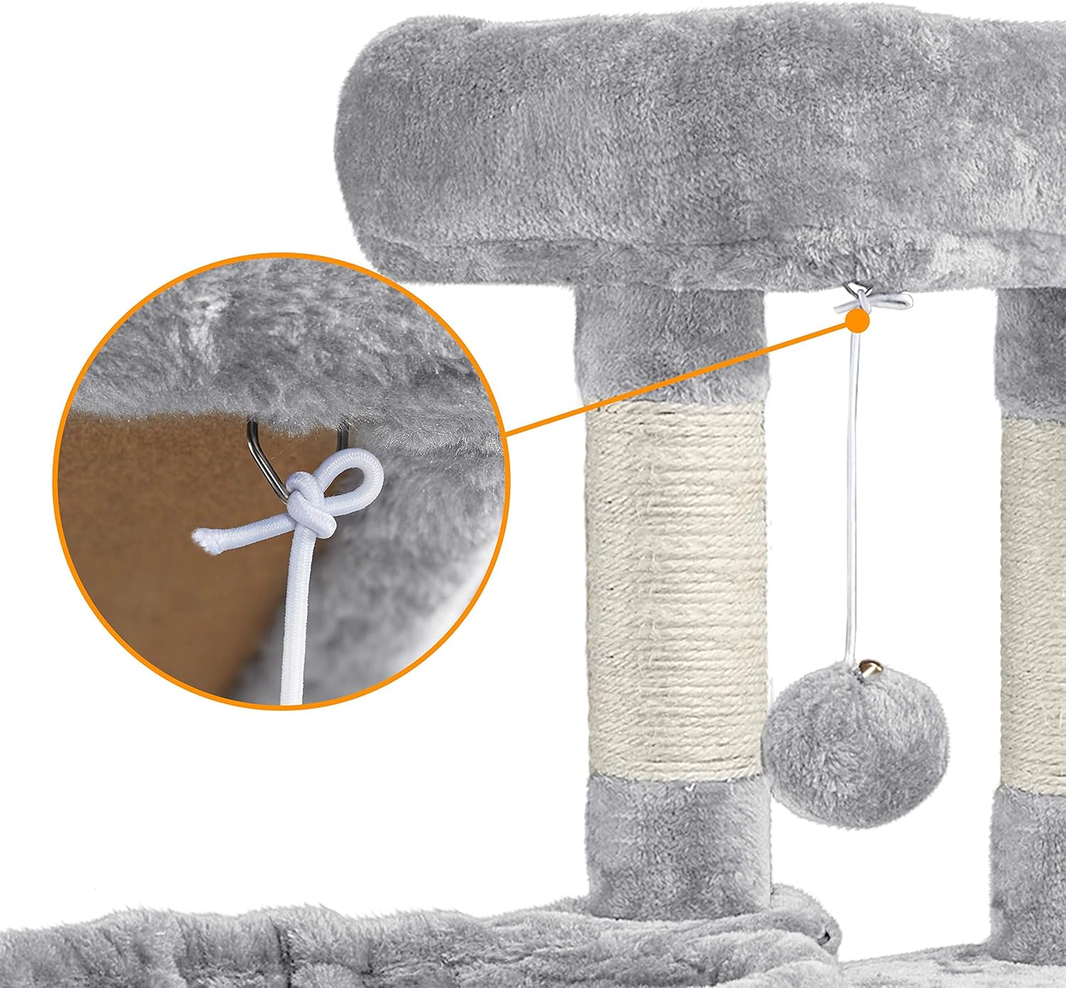 Katzen Kratzbaum 107 cm mit Höhle Sisal Plüsch stabil Katzenmöbel
