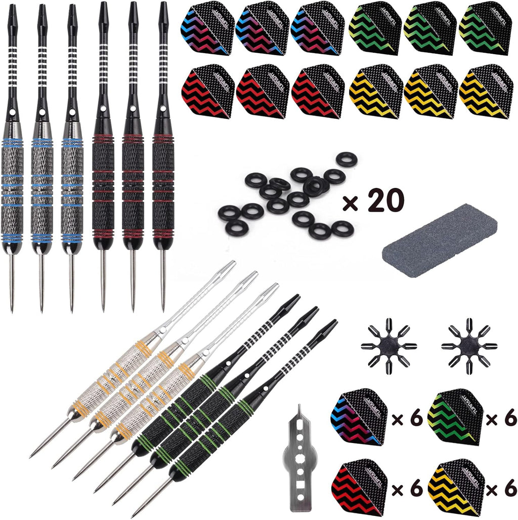 Turnart Steeldarts 12er Set Profi Dartpfeile Metallspitze