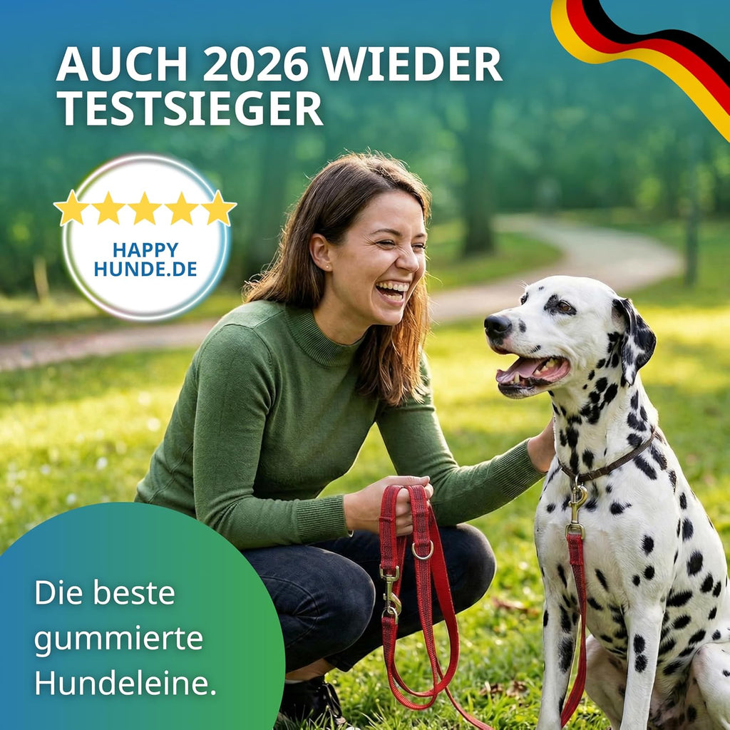 2,80 m verstellbare Hundeleine gummiert rutschfest 4-fach verstellbar Blau
