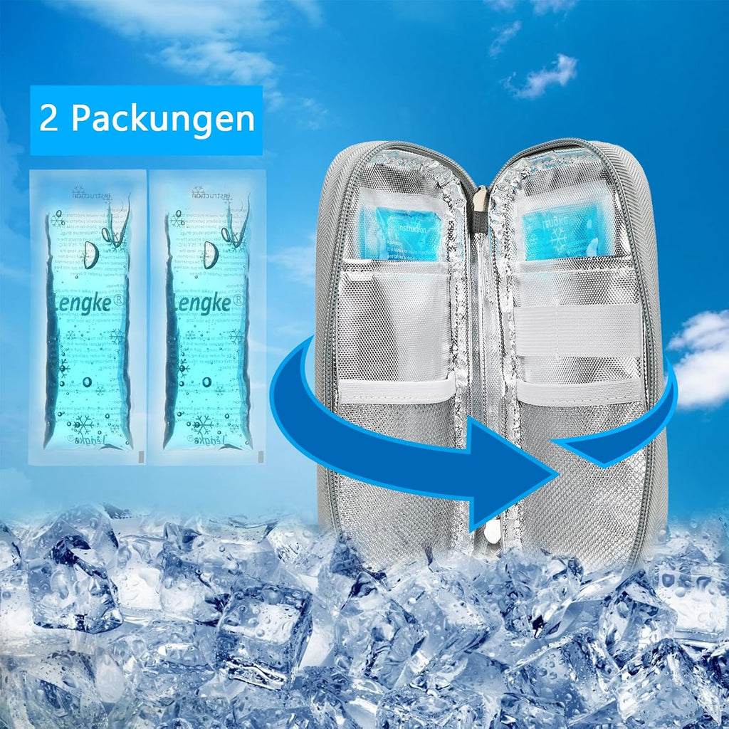 YOUSHARES 4er Set TSA Kuehlakkus fuer Insulin Kuehlbox Pen Tasche Medikamentenetui