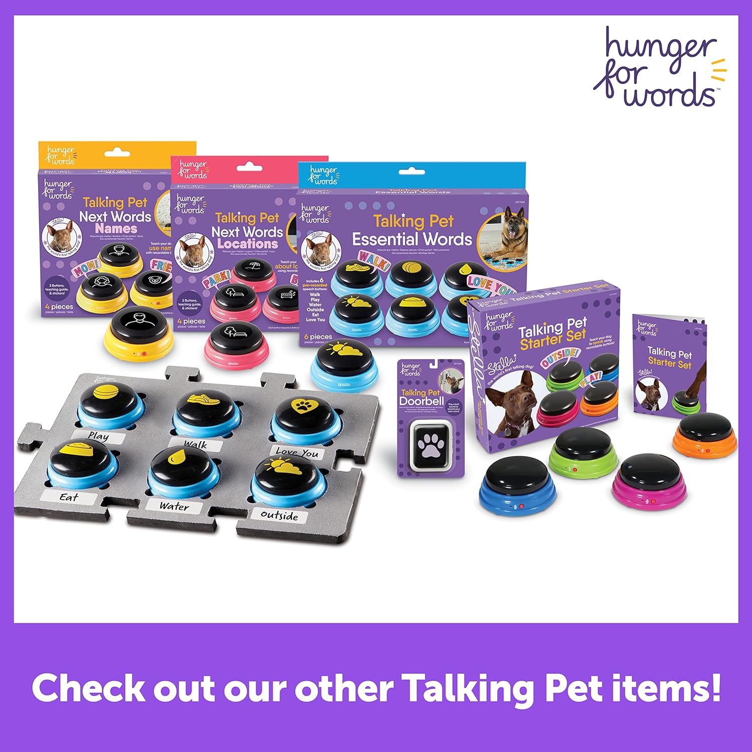 Hundetasten Matte für 6 Talking Buttons Hundetraining Kommunikation