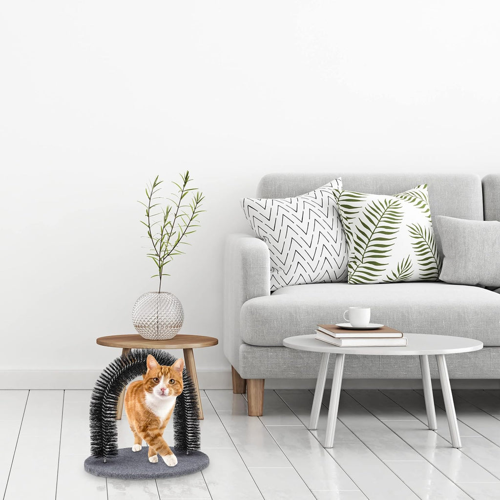 Relaxdays Katzen Enthaarungsbogen mit Katzenminze Fellpflege Schwarz 1 Stück