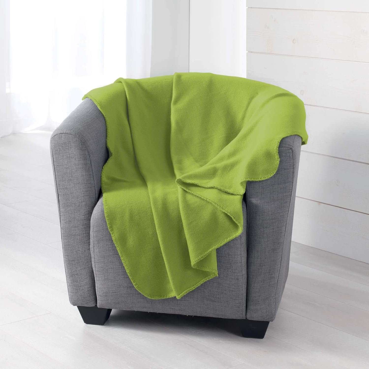 Milou Plaid 125 x 150 cm Polyester Taupe - Kuscheldecke 150cm