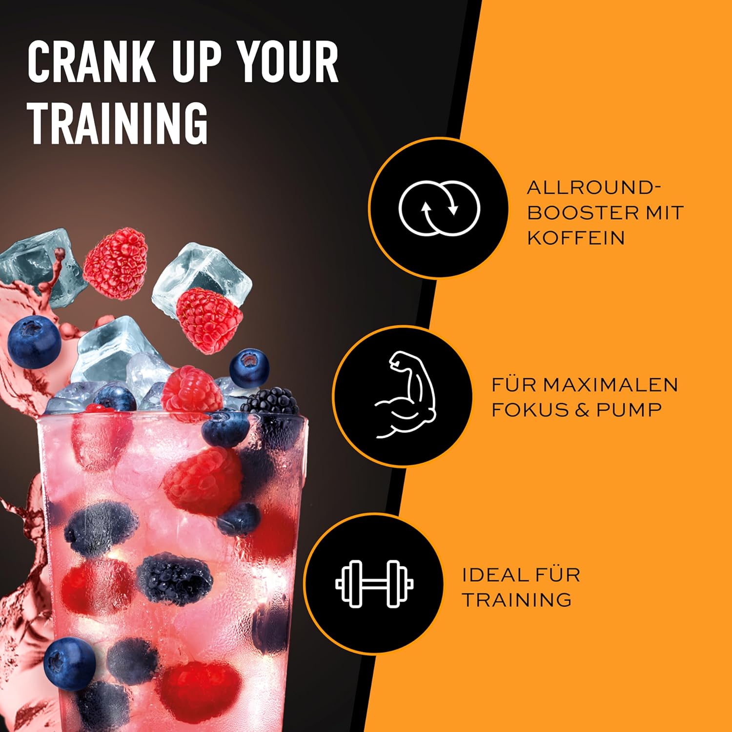 ESN Crank Pre Workout Pulver Fresh Berry Juice Koffein vegan verschiedene