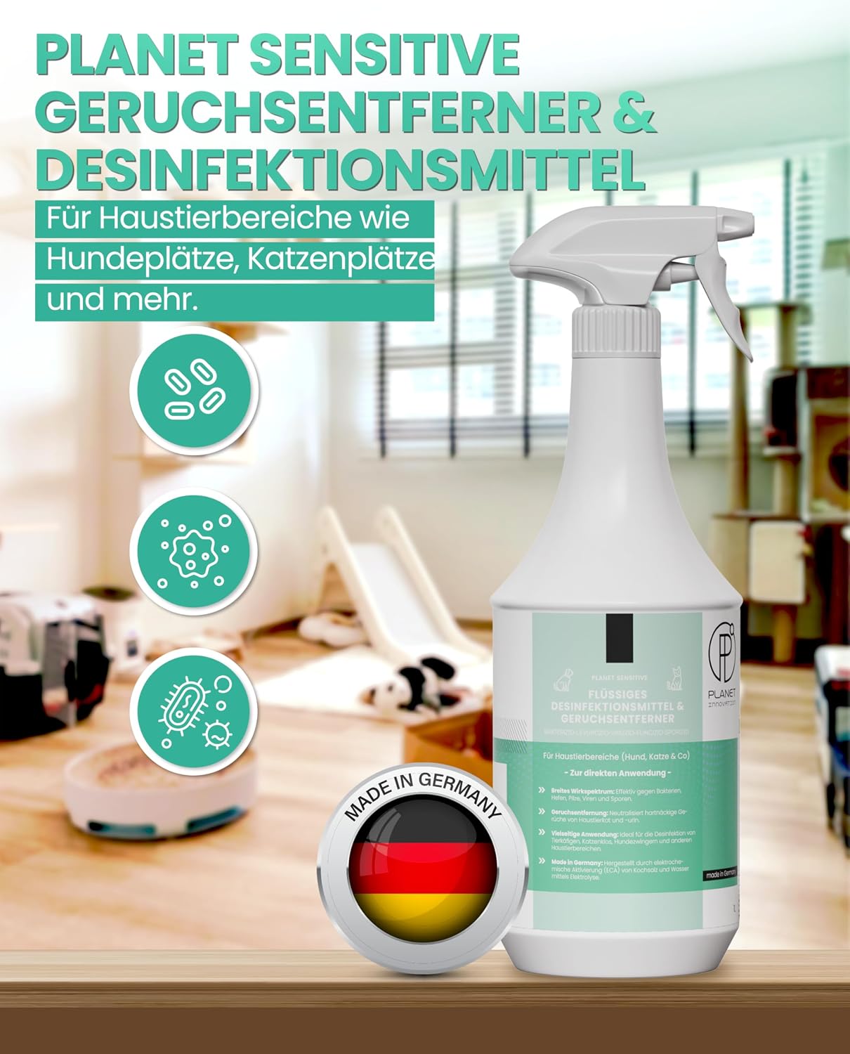 Planet Sensitive Hygiene Spray fuer Hunde und Katzen - Geruchsentferner